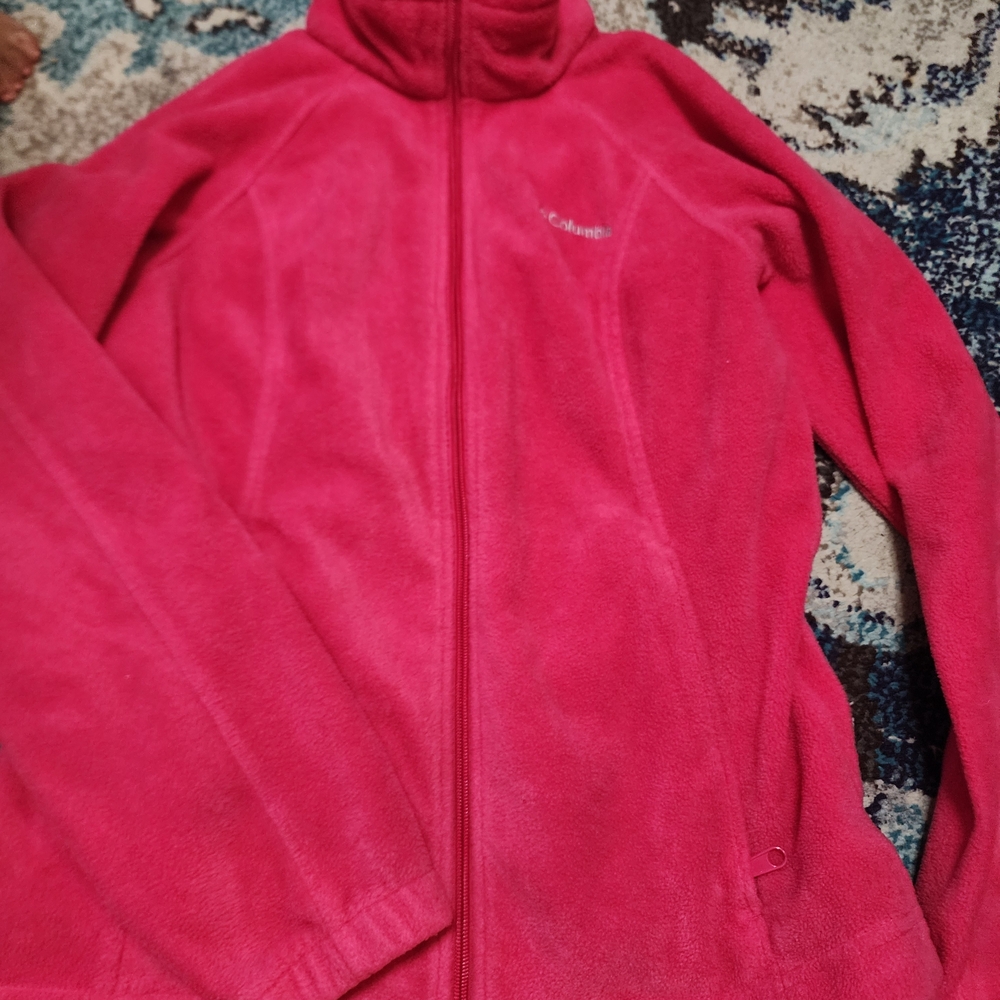 Columbia Vibrant Pink Fleece Jacket Medium